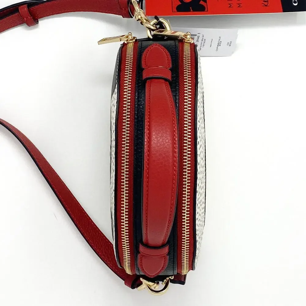 Coach Disney Mickey Mouse X Keith Haring Serena Satchel Chalk Leather C7234